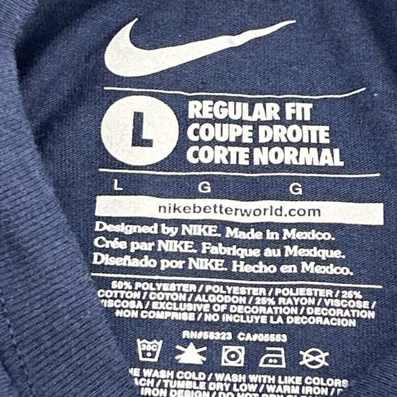 Syracuse Orange Shirt Men's L Blue Nike Regular Fit Long Sleeve Crew Neck - Picture 3 of 9